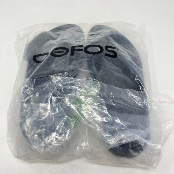 Oofos Oolala Recovery Thong Black Shiny Flip Flop Slipper Sandals Women's Size 9 - Picture 9 of 11